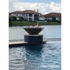 Top Fires Cazo 31-Inch Round Concrete Gas Fire And Water Bowl - Match Lit (OPT-31RFW) -Dimplex Officials top fires top fires 31 round concrete gas fire and water bowl match lit opt 31rfwm 11811987619934