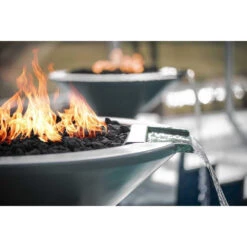 Top Fires Cazo 31-Inch Round Concrete Gas Fire And Water Bowl - Match Lit (OPT-31RFW) -Dimplex Officials top fires top fires 31 round concrete gas fire and water bowl match lit opt 31rfwm 11812142284894