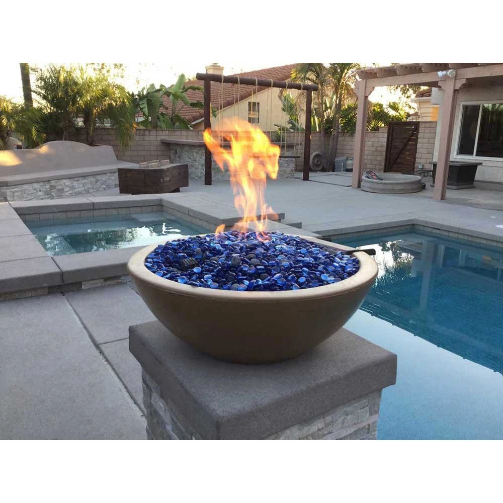 Top Fires Sedona 33-Inch Round Concrete Gas Fire And Water Bowl - Match Lit (OPT-33RFW) 3 Top Fires Sedona 33-Inch Round Concrete Gas Fire And Water Bowl - Match Lit (OPT-33RFW) - Image 3