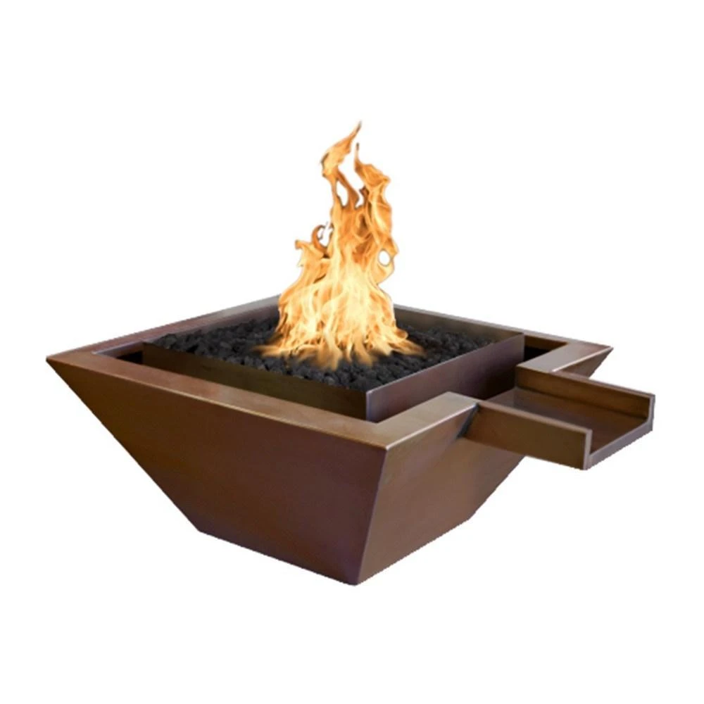 Top Fires Maya 36-Inch Square Copper Gas Fire And Water Bowl - Match Lit (OPT-SQ36FANDW) 1 Top Fires Maya 36-Inch Square Copper Gas Fire And Water Bowl - Match Lit (OPT-SQ36FANDW)