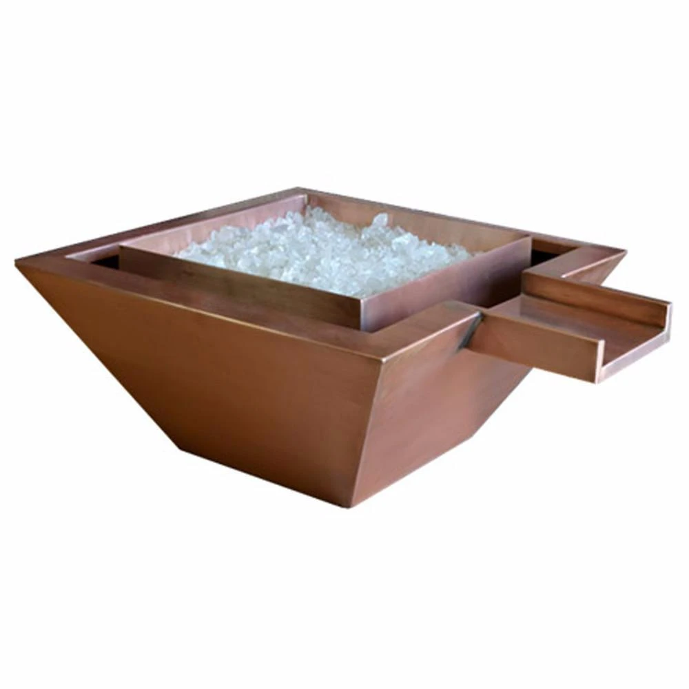 Top Fires Maya 36-Inch Square Copper Gas Fire And Water Bowl - Match Lit (OPT-SQ36FANDW) 3 Top Fires Maya 36-Inch Square Copper Gas Fire And Water Bowl - Match Lit (OPT-SQ36FANDW) - Image 3