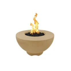 Top Fires Sienna 37-Inch GFRC Gas Fire Pit - Match Lit (OPT-RF37) -Dimplex Officials top fires top fires 37 sienna gfrc gas fire pit match lit opt rf37 natural gas brown 11820291522654
