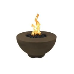 Top Fires Sienna 37-Inch GFRC Gas Fire Pit - Match Lit (OPT-RF37) -Dimplex Officials top fires top fires 37 sienna gfrc gas fire pit match lit opt rf37 natural gas chocolate 11820291326046