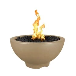 Top Fires Sonoma 38-Inch GFRC Gas Fire Pit - Match Lit (OPT-SONMA38) -Dimplex Officials top fires top fires 38 sonoma gfrc gas fire pit match lit opt sonma37 liquid propane brown 11820302008414