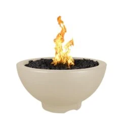 Top Fires Sonoma 38-Inch GFRC Gas Fire Pit - Match Lit (OPT-SONMA38) -Dimplex Officials top fires top fires 38 sonoma gfrc gas fire pit match lit opt sonma37 liquid propane vanilla 11820302434398