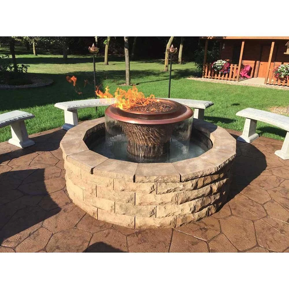 Top Fires Olympian 60" 360 Spillway Copper Gas Fire And Water Bowl - Electronic (OPT-OLY60E) 2 Top Fires Olympian 60" 360 Spillway Copper Gas Fire And Water Bowl - Electronic (OPT-OLY60E) - Image 2