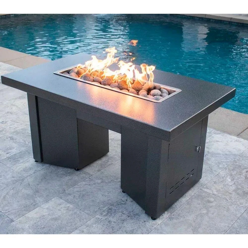 Top Fires Alameda 78-Inch Rectangular Steel Gas Fire Pit Table - Match Lit 2 Top Fires Alameda 78-Inch Rectangular Steel Gas Fire Pit Table - Match Lit - Image 2