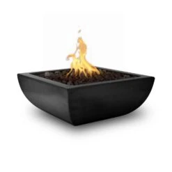 Top Fires Avalon 24-Inch Square Concrete Gas Fire Bowl - Electronic -Dimplex Officials top fires top fires avalon 24 square concrete gas fire bowl electronic 27945354494046