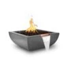 Top Fires Avalon 30-Inch Square Concrete Gas Fire And Water Bowl - Electronic