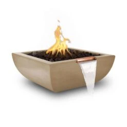 Top Fires Avalon 30-Inch Square Concrete Gas Fire And Water Bowl - Match Lit -Dimplex Officials top fires top fires avalon 30 square concrete gas fire and water bowl match lit liquid propane brown 27956817690718