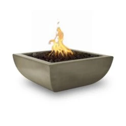 Top Fires Avalon 30-Inch Square Concrete Gas Fire Bowl - Electronic -Dimplex Officials top fires top fires avalon 30 square concrete gas fire bowl electronic 27950665891934