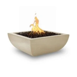 Top Fires Avalon 30-Inch Square Concrete Gas Fire Bowl - Match Lit -Dimplex Officials top fires top fires avalon 30 square concrete gas fire bowl match lit 27954118262878