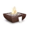Top Fires Avalon Square Hammered Copper Gas Fire And Water Bowl - Electronic