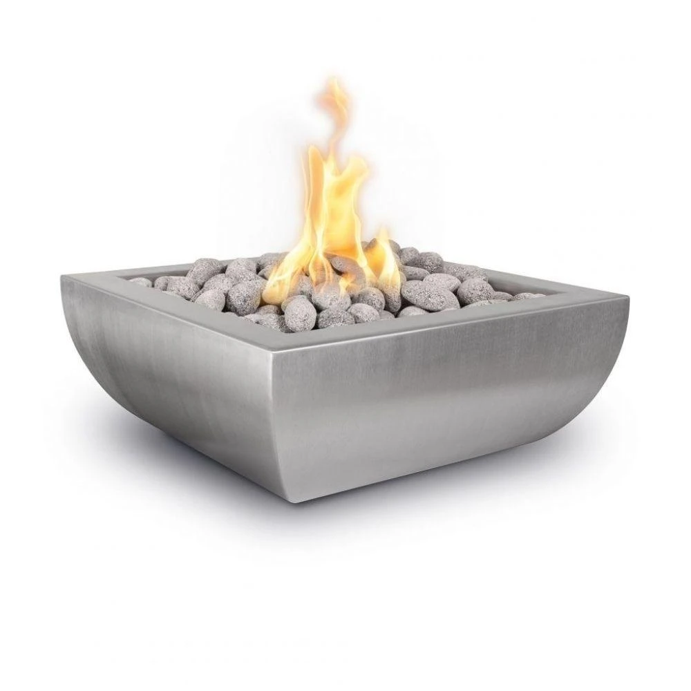 Top Fires Avalon Square Stainless Steel Gas Fire Bowl - Electronic 1 Top Fires Avalon Square Stainless Steel Gas Fire Bowl - Electronic