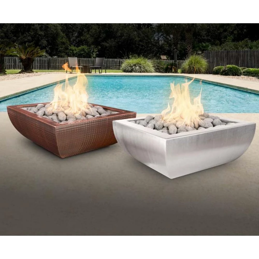 Top Fires Avalon Square Stainless Steel Gas Fire Bowl - Electronic 2 Top Fires Avalon Square Stainless Steel Gas Fire Bowl - Electronic - Image 2