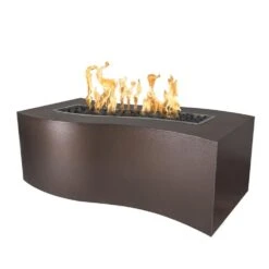 Top Fires Billow Rectangular Steel Gas Fire Pit Table - Electronic -Dimplex Officials top fires top fires billow rectangular steel gas fire pit table electronic liquid propane 60 wide copper vein 27929984401502