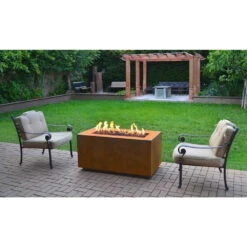 Top Fires Pismo Corten Steel Gas Fire Pit - Match Lit -Dimplex Officials top fires top fires corten steel gas fire pit match lit 11806709153886
