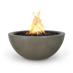 Top Fires Luna Round Concrete Gas Fire Pit - Match Lit -Dimplex Officials top fires top fires luna round concrete gas fire pit match lit 27964990160990
