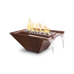 Top Fires Nile Rectangular Copper Gas Fire And Water Bowl - Electronic