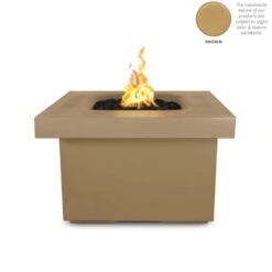 Top Fires Ramona 36-Inch Square GFRC Gas Fire Pit Table - Electronic -Dimplex Officials top fires top fires ramona 36 square gfrc gas fire pit table electronic liquid propane brown 14767818211422