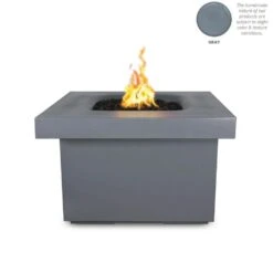 Top Fires Ramona 36-Inch Square GFRC Gas Fire Pit Table - Electronic -Dimplex Officials top fires top fires ramona 36 square gfrc gas fire pit table electronic liquid propane gray 14767818276958