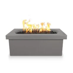 Top Fires Ramona 60-Inch Rectangular GFRC Gas Fire Pit Table - Electronic -Dimplex Officials top fires top fires ramona 60 rectangular gfrc gas fire pit table electronic liquid propane natural gray 14764646039646