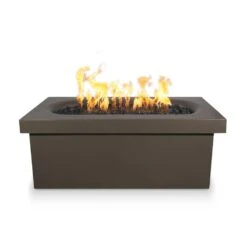 Top Fires Ramona 60-Inch Rectangular GFRC Gas Fire Pit Table - Flame Sense -Dimplex Officials top fires top fires ramona 60 rectangular gfrc gas fire pit table flame sense liquid propane chocolate 14764703318110