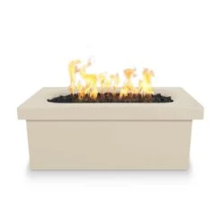 Top Fires Ramona 60-Inch Rectangular GFRC Gas Fire Pit Table - Flame Sense -Dimplex Officials top fires top fires ramona 60 rectangular gfrc gas fire pit table flame sense liquid propane vanilla 14764703219806