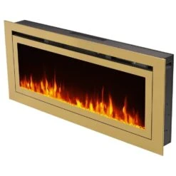 Touchstone Deluxe Gold 50-Inch Built-In Smart Electric Fireplace (#86275) -Dimplex Officials touchstone deluxe gold 50 inch built in smart electric fireplace 86275 86275 29597503619166