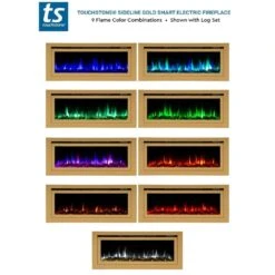 Touchstone Deluxe Gold 50-Inch Built-In Smart Electric Fireplace (#86275) -Dimplex Officials touchstone deluxe gold 50 inch built in smart electric fireplace 86275 86275 29597503651934