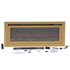 Touchstone Deluxe Gold 50-Inch Built-In Smart Electric Fireplace (#86275) -Dimplex Officials touchstone deluxe gold 50 inch built in smart electric fireplace 86275 86275 29597503684702