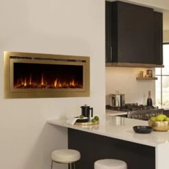 Touchstone Deluxe Gold 50-Inch Built-In Smart Electric Fireplace (#86275) -Dimplex Officials touchstone deluxe gold 50 inch built in smart electric fireplace 86275 86275 29597503750238