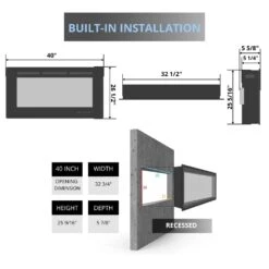 Touchstone Forte 40-Inch Recessed Smart Electric Fireplace (#80006) -Dimplex Officials touchstone forte 40 inch recessed smart electric fireplace 80006 80006 631361800062 29938581766238