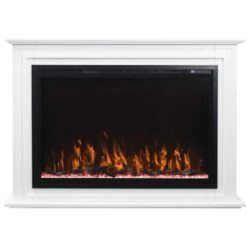 Touchstone Forte Elite 40-Inch Freestanding Electric Fireplace With White Mantel (#90000-80052) -Dimplex Officials touchstone forte elite 40 inch freestanding smart electric fireplace with mantel 90000 80052 29375206785118