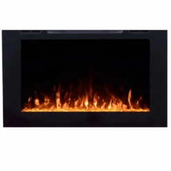 Touchstone Forte Steel 40-Inch Recessed Electric Fireplace With Mesh Screen (#80048)