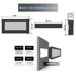Touchstone Sideline 100-Inch Recessed Smart Electric Fireplace (#80032) 9 Touchstone Sideline 100-Inch Recessed Smart Electric Fireplace (#80032) -Dimplex Officials touchstone sideline 100 inch recessed electric fireplace 80032 80032 6 31361 80032 1 29938604834910