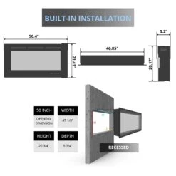 Touchstone Sideline 50-Inch Recessed Smart Electric Fireplace (#80004) -Dimplex Officials touchstone sideline 50 inch recessed smart electric fireplace 80004 80004 631361800048 29938616729694