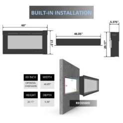 Touchstone Sideline 60-Inch Recessed Smart Electric Fireplace (#80011) -Dimplex Officials touchstone sideline 60 inch recessed smart electric fireplace 80011 80011 631361800116 29938618237022