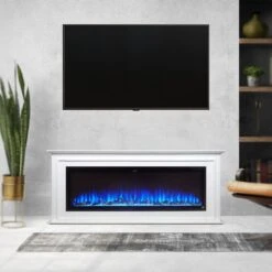 Touchstone Sideline Elite 50-Inch Freestanding Electric Fireplace With White Mantel (#90001-80036) -Dimplex Officials touchstone sideline elite 50 inch electric fireplace with white mantel 90001 80036 90001 80036 29404230385758