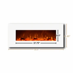 Touchstone Ivory 50-Inch Wall Mounted Electric Fireplace With White Frame (#80002) -Dimplex Officials touchstone touchstone ivory wall mounted electric fireplace with white frame 80002 19961699331