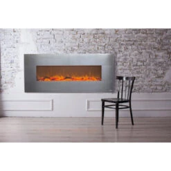 Touchstone Onyx Stainless 50-Inch Wall Mounted Electric Fireplace (#80026) -Dimplex Officials touchstone touchstone onyx stainless 50 wall mounted electric fireplace 80026 13315671064670