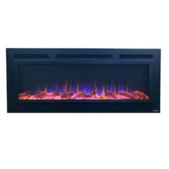 Touchstone Sideline Steel Recessed Electric Fireplace With Mesh Screen